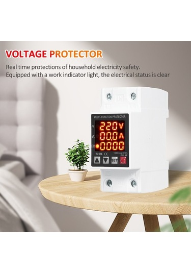 Trendooze Raylı Çok Fonksiyonlu 80-400v Voltaj Koruyucu, Beyaz
