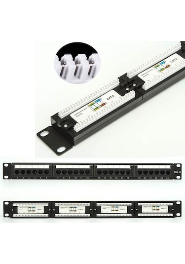 24 Port Cat6 Utp Patch Panel Dolu