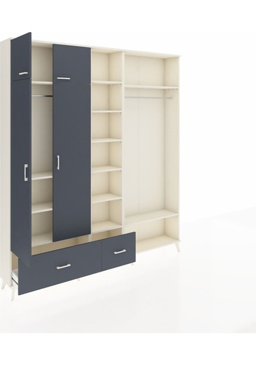 Arges Dolap 12 Raflı 2 Çekmeceli 2 Askılı 220x30x243 Aytaşı-antrasit/antrasit Antrasıt/antrasıt Arges Dolap 12 Raflı 2 Çekmeceli 2 Askılı 220x30x243 Aytaşı-antrasit/antrasit Antrasıt/antrasıt