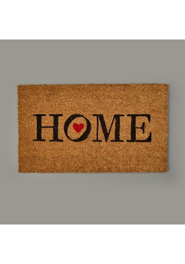 Giz Home Kırmızı Kalp Kapı Önü Paspası - Bej - 35x60 Cm Bej
