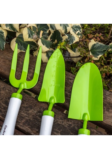 Gardenwind P2262003 Yeşil 3lü Bahçe Seti. Dar/geniş Kürek. Dirgen