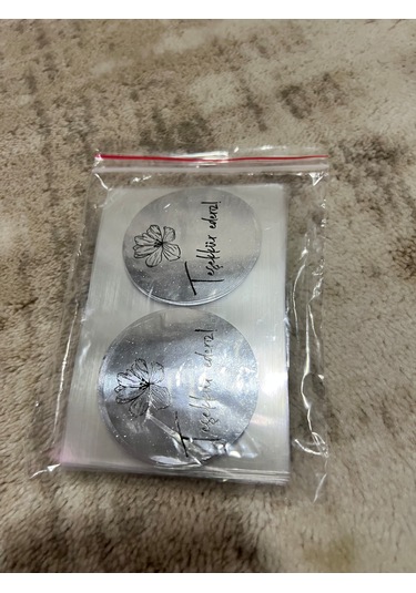 Aysan Etiket Gümüş Renk Teşekkür Ederiz Etiketi 50mm Çap 1