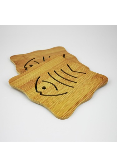 2'Li Ahşap Balık Figürlü Çaydanlık Nihalesi