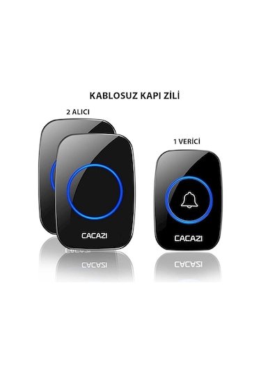 Electrimax  2 Alıcılı Kablosuz Uzaktan Kumandalı LED Kapı Zili