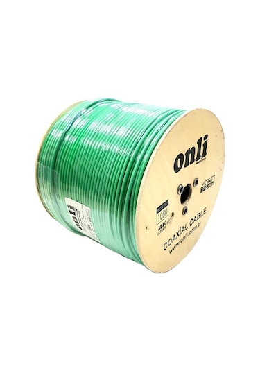 Onli Rg6U6 Yeşil Anten Kablosu 500 Metre 64 Tel
