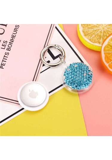 Zore Airtag 03 Uyumlu Silikon Anahtarlık-mavi