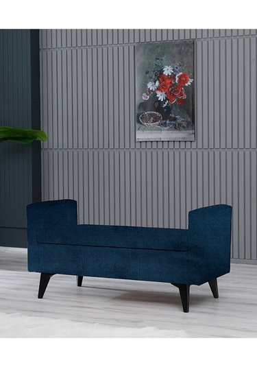 Toffet Bazalı Değiştirilebilir Kollu Süngerli Yüksek Plastik Ayaklı Puf - Bench6