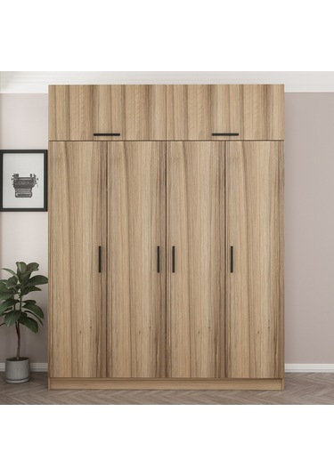 Minar Kale 4 Kapaklı 2 Ç Dolap Ve Yüklük Dore 255cm Ceviz