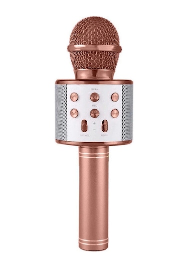 Karaoke Mikrofonlu Hoparlör - Şarjlı -bluetooth Rose Gold 5365