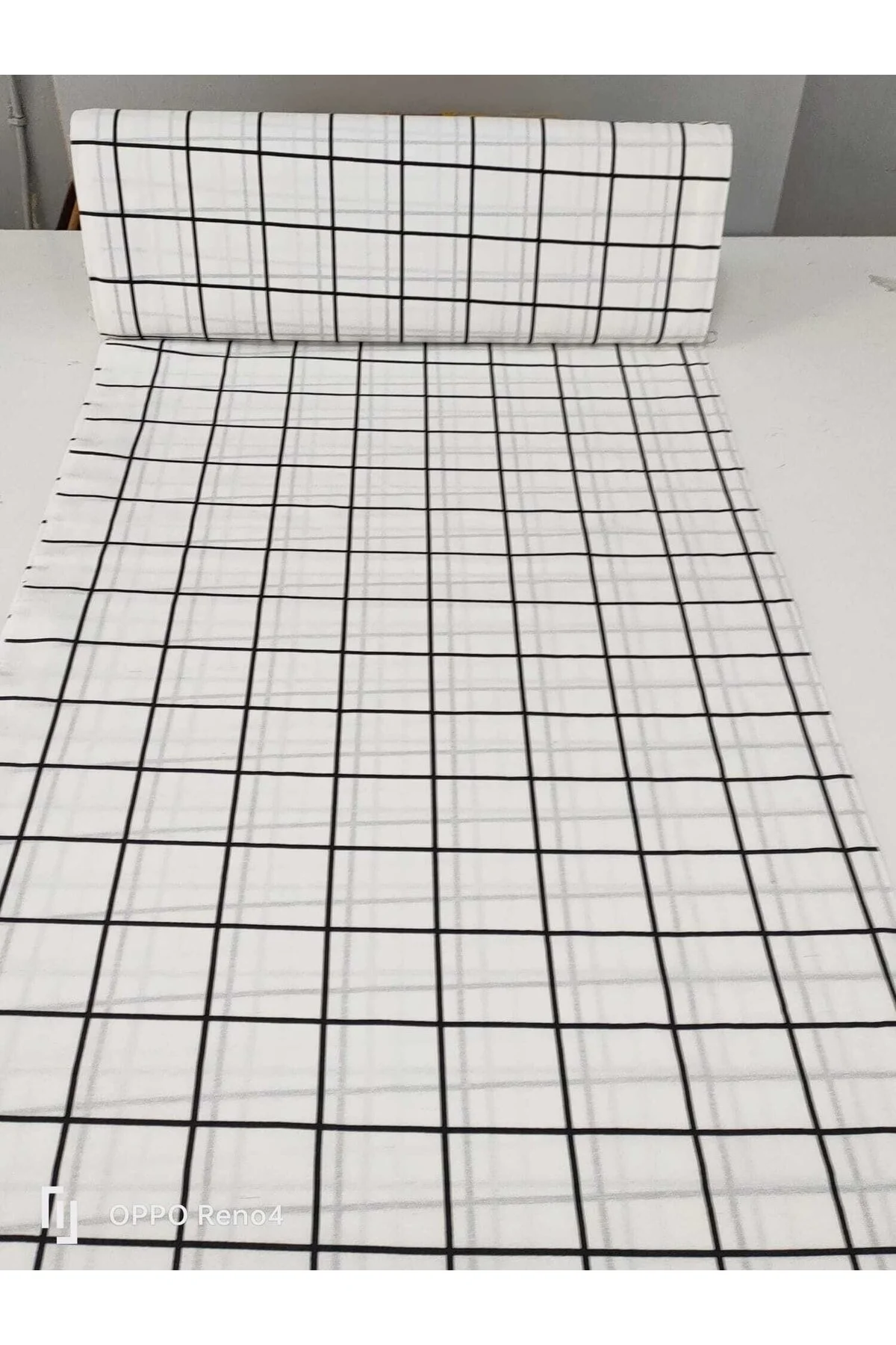 Ranforce Metrelik, Nevresimlik Kumaş - 100x240 Beyaz Ekose