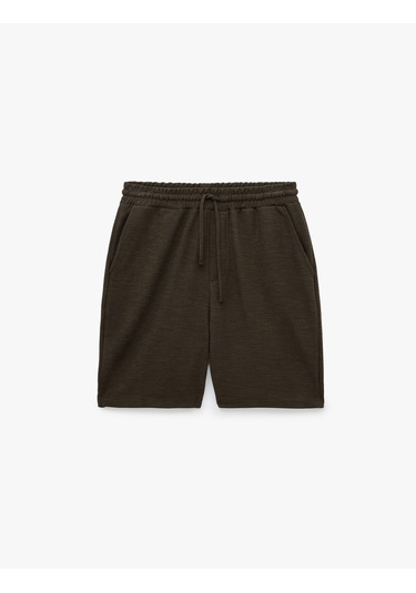 Koton Regular Fit Cepli Bermuda Beli Bağcıklı Şort Kahverengi 6sam40068mk Kahve