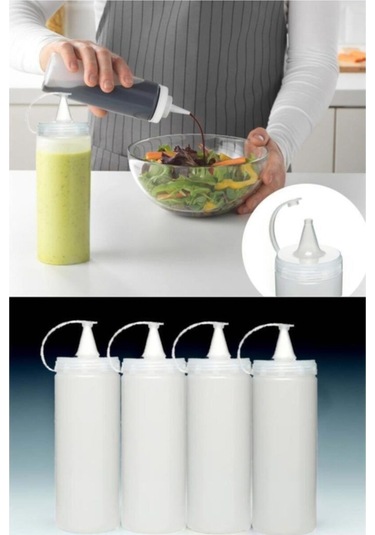 Sun Plastik Plastik Yağlık Sosluk Şişesi 750 ml Şeffaf Yağdanlık Şişe Plastik