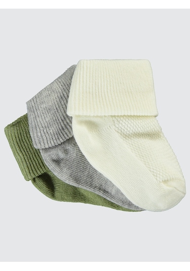 Civil Baby Bebek 3'lü Çorap Set 0-24 Ay Krem Krem