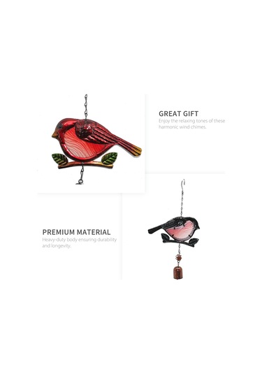 Vkemall Mavi Kuş Şekilli Metal Ve Cam Bahçe Zilcikleri - Stres İndirici Doğa Sesleri, Dekoratif Dış Mekan Aksesuarı