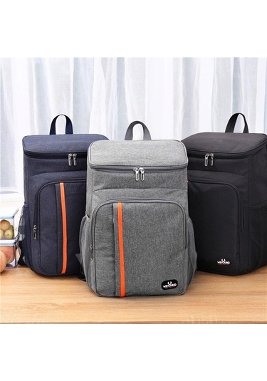 Fastbuy Gri 18l Sızdırmaz Yemek Sırt Çantası - Termal Piknik Çantası Gri