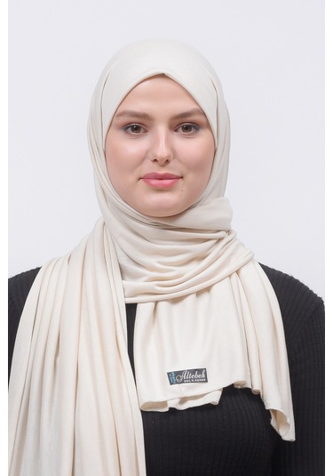Altobeh Tesettür Kadın Düz Renk Penye Şal Hijab - Krem