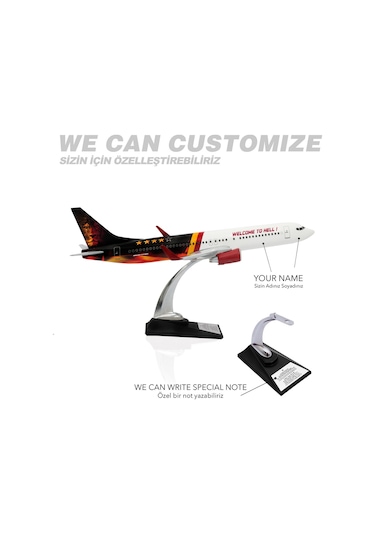 Zekupp Boeing 737-800 1/100 Ölçek Welcome To Hell Tasarımlı Maket Uçak