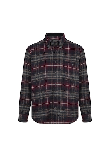 Fabio Cassani Erkek Kışlık Hakiki Oduncu Gömleği Bordo-6926 Bordo