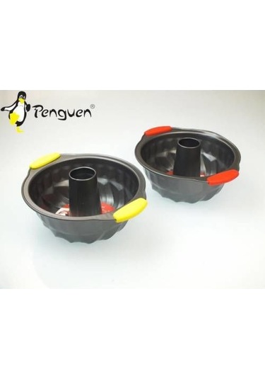 Penguen Kek Kalıbı Slikon Tutacaklı Teflon Kek Kalıbı