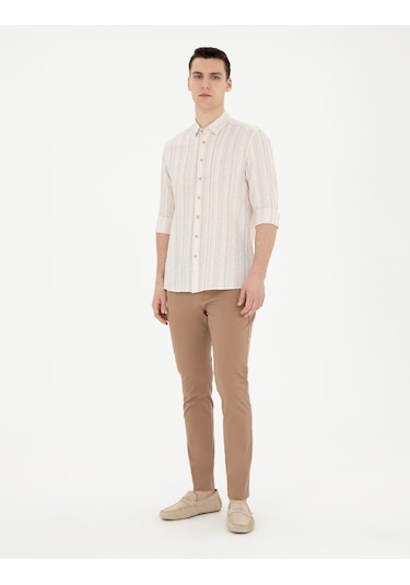 Pierre Cardin Erkek Pantolon Kanvas-chino 50285534-vr197 Sütlü Kahverengi