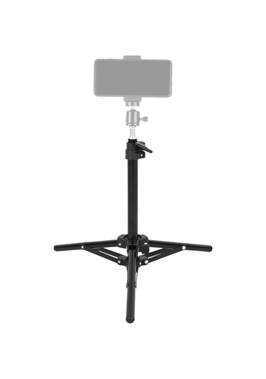 Ayarlanabilir Video Işık Standı Tripod Standı 2 Bölümlü 50 Cm Yük Kapasitesi 1,5 Kg Evrensel 1/4 İnç Arayüzlü Video Led Işık Telefon Tutucu Kamera Siyah