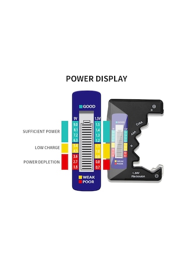 Singree Bt-886 Profesyonel Pil Test Cihazı - Düğme, Aa, Aaa Ve 9v Piller İçin Hızlı Voltaj Ölçer Gümüş