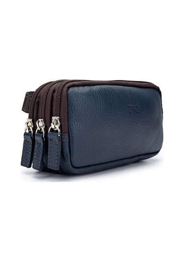 Tamer Tanca Erkek Hakiki Deri Lacivert El Çantası 688 1989 Erk Canta Y24 Lacı Fltr/kahve Lacivert