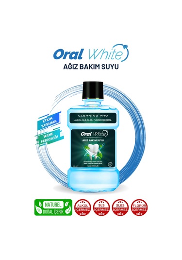 Oral White Cleaning Pro Nane Ferahlığı Ağız Bakım Suyu 250 ML