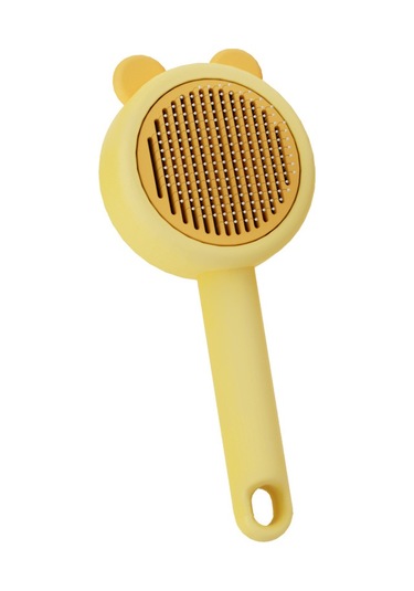 Metal Dişli, Kendini Temizleyen, Evcil Hayvan Bakım Fırçası - Sarı
