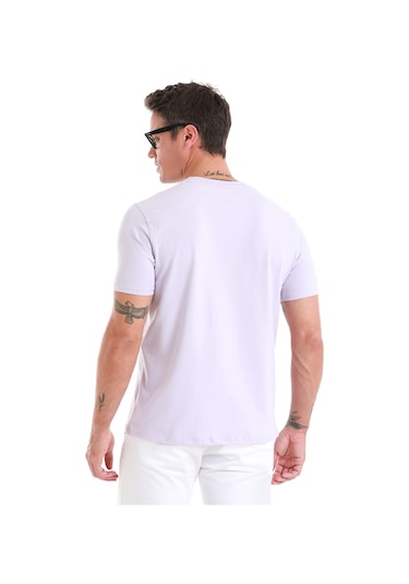 Hatemoğlu Lila Regular Fit Düz Bisiklet Yaka Pamuklu Triko Tişört 35102023c003 013 Lila