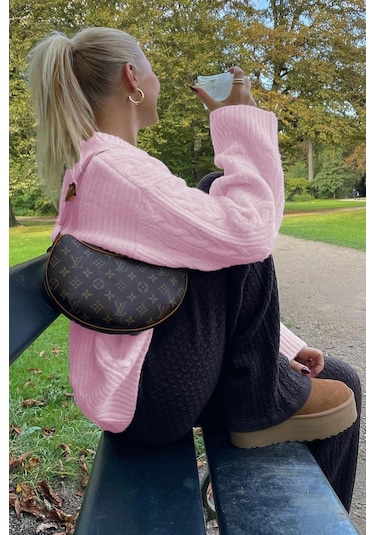 Madmext Pembe Bisiklet Yaka Örme Triko Kazak Mg2009-pembe Pembe