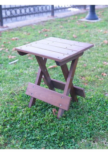 Açılır Kapanır Ahşap Tabure 35 Cm Şık Ve Dayanıklı Ceviz