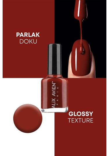 Alix Avien Kiremit Kahve Oje 12 Yüksek Pigmentli Uzun Süreli Kalıcılık Hızlı Kuruma Nail Lacquer 12