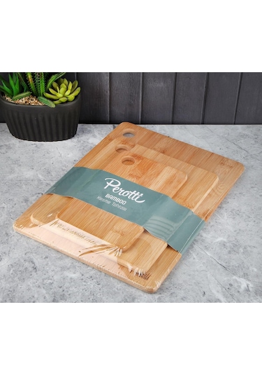 Perotti bambu 3 lü kesme tahtası seti takımı 3 boy 12944