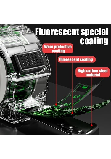 Beyaz 5 M 25mm-floresan Mezura 3 5 7.5 10 M Kalınlaşmış Şeffaf Ahşap Cetvel Yüksek Karbon Çelik Metre Ölçer Mesafe Ölçüm Bandı