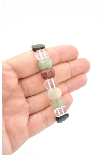 Hakiki Doğal Karışık Çakra Taşlı Bileklik Çok Renkli