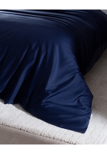 Madame Coco Coyne Tek Kişilik %100 Pamuk Baskılı Saten Nevresim Takımı - Lacivert Lacivert