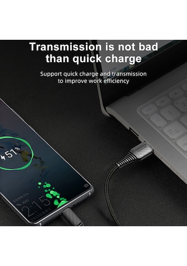 Awei Cl-69 5a Tip-c / Usb-c Akıllı Hızlı Şarj Kablosu, Uzunluğu: 1m Beyaz