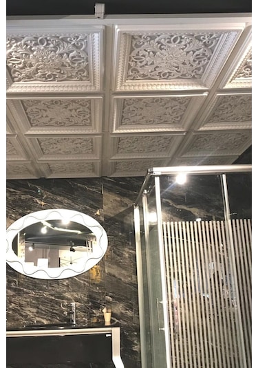 Saray Tavan 60 Cm Kahve Eskitme Dekoratif Saray Tavan Paneli Asma Tavan Uyumlu