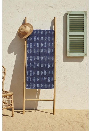 Mavi Aztec %100 Pamuklu Plaj Havlusu 70x140 Cm Çok Renkli