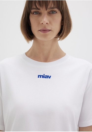 Mavi - Miav Baskılı Beyaz Tişört 1612452-620 Beyaz