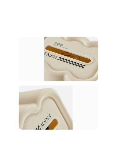 Geeroyoo Krem Bulut Şekilli Multifonksiyonel Tüpak Kutusu, Modern Akıllı Ev Dekoru, Oturma Odası Masaüstü Organizer, Dayanıklı Pp Malzeme