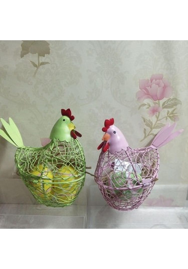 Trendooze Mini Pembe Tavuk Yumurta Tutucu Rustik Meyve Küçük Mekan Dekorasyonu Pembe