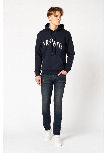 Vigoss Erkek Baskılı Sweatshırt 62047-30034 - Lacivert
