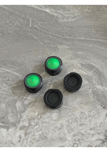 Rudi Armatür 4 Adetabatarya Ucu 4 Adet Su Tasarruf Ucu - Perlatör Siyah Renk Süzgeç