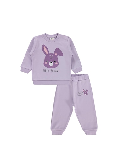 Civil Baby Tavşan Baskılı 6-18 Ay Takım - Lila