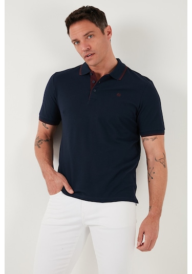 Buratti Pamuklu Slim Fit Şerit Detaylı Düğmeli Polo Yaka 5'Li Paket Erkek T Shirt 5902118S5 Siyah-Vişne-Gri Melanj-Vizon-Lacivert-Bordo