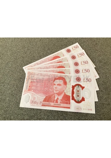 100 ADET 50 STERLİN BANKNOT POUND PARA GEÇERSİZ DÜĞÜN İÇİN PARALA