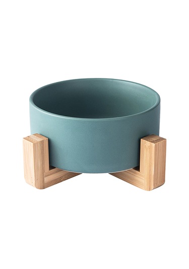 Suofeng Yeşil Ahşap Ayaklı Orta Boy Sukulent Ve Hidroponik Bitki Seramik Saksı