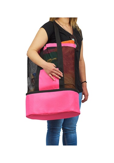 Plaj Çantası Kamp Piknik Termos Soğutuculu Soğuk Tutucu Çanta Buz Pembe